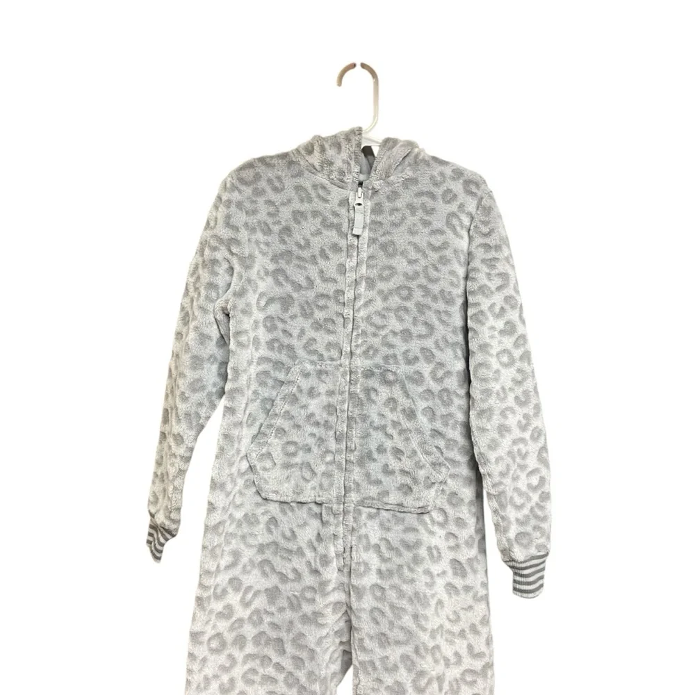 Rainbow Hooded Onesie PJs Leopard Hoodie PJ Onesie Bundle Front Pocket Front Zip